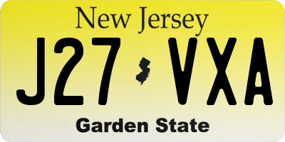 NJ license plate J27VXA
