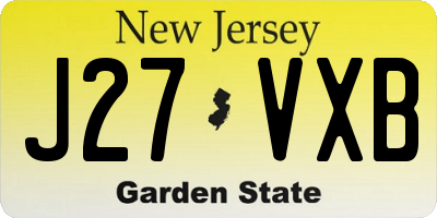 NJ license plate J27VXB