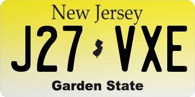 NJ license plate J27VXE