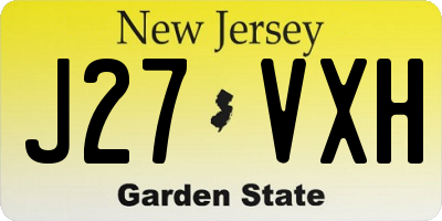 NJ license plate J27VXH
