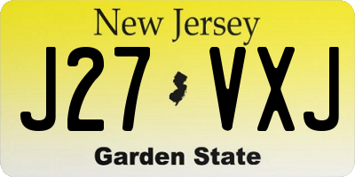 NJ license plate J27VXJ