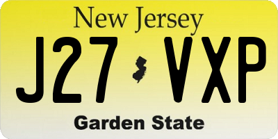 NJ license plate J27VXP