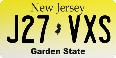 NJ license plate J27VXS