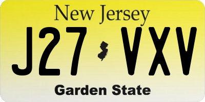 NJ license plate J27VXV