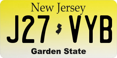 NJ license plate J27VYB