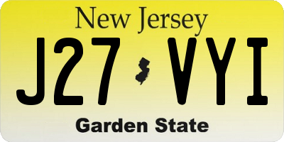 NJ license plate J27VYI