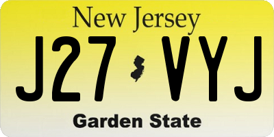 NJ license plate J27VYJ