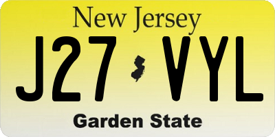 NJ license plate J27VYL