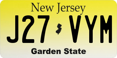 NJ license plate J27VYM