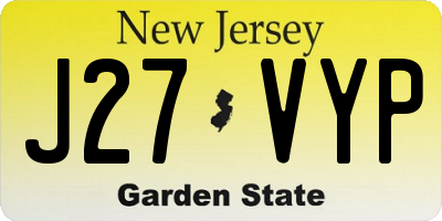 NJ license plate J27VYP