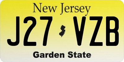 NJ license plate J27VZB