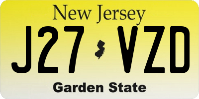 NJ license plate J27VZD