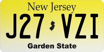 NJ license plate J27VZI
