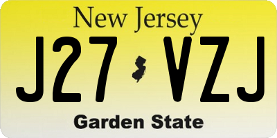 NJ license plate J27VZJ