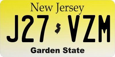 NJ license plate J27VZM