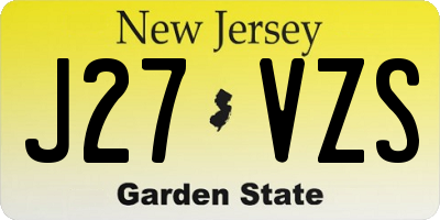 NJ license plate J27VZS