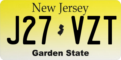 NJ license plate J27VZT