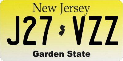 NJ license plate J27VZZ