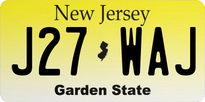 NJ license plate J27WAJ
