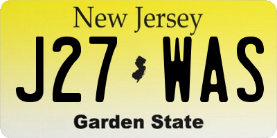 NJ license plate J27WAS