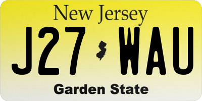 NJ license plate J27WAU