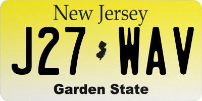 NJ license plate J27WAV