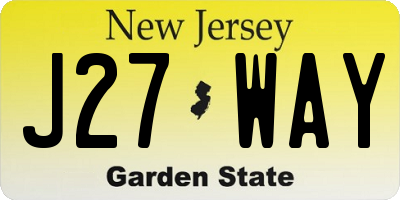 NJ license plate J27WAY