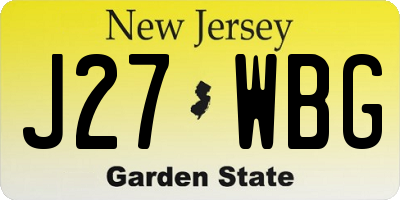 NJ license plate J27WBG