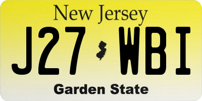 NJ license plate J27WBI