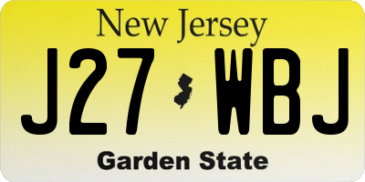 NJ license plate J27WBJ