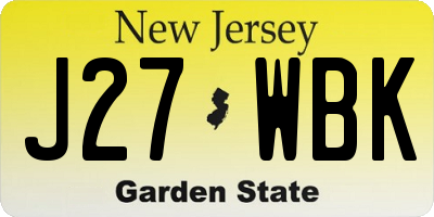 NJ license plate J27WBK