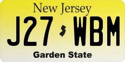 NJ license plate J27WBM
