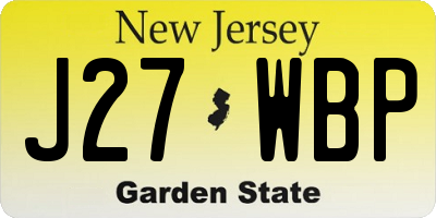 NJ license plate J27WBP