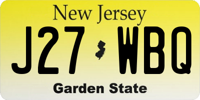 NJ license plate J27WBQ