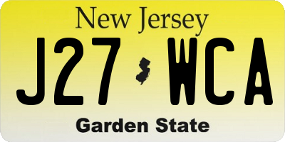 NJ license plate J27WCA