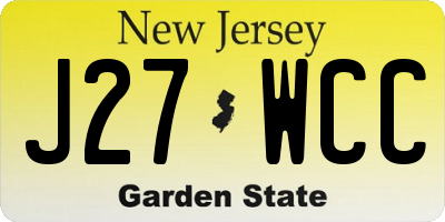NJ license plate J27WCC