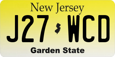 NJ license plate J27WCD