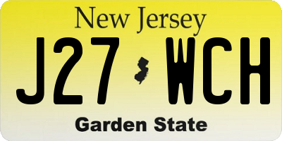 NJ license plate J27WCH