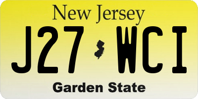 NJ license plate J27WCI