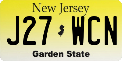 NJ license plate J27WCN