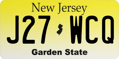 NJ license plate J27WCQ