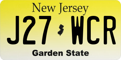 NJ license plate J27WCR