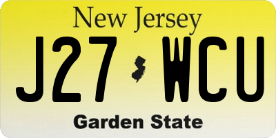 NJ license plate J27WCU