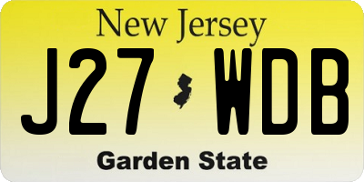 NJ license plate J27WDB