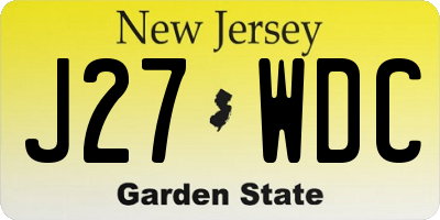 NJ license plate J27WDC