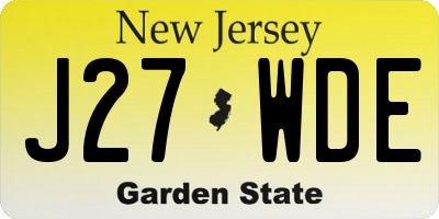 NJ license plate J27WDE