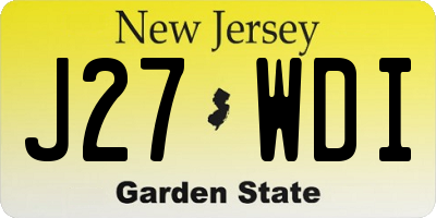 NJ license plate J27WDI