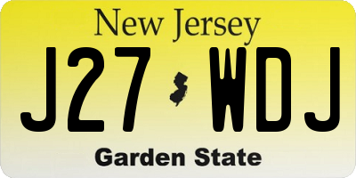 NJ license plate J27WDJ