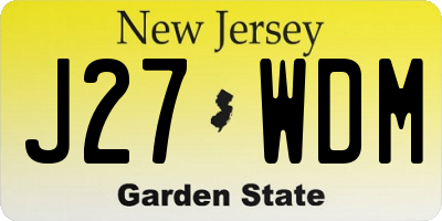 NJ license plate J27WDM