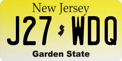 NJ license plate J27WDQ